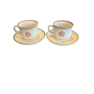 Denby Gypsy  Stoneware‎ Mugs Cups Saucers (Set of 2)